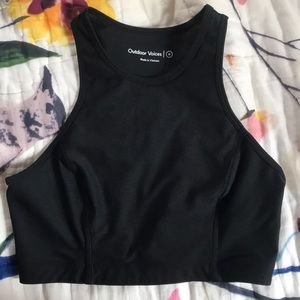 Outdoor Voices Black Athena Crop Top